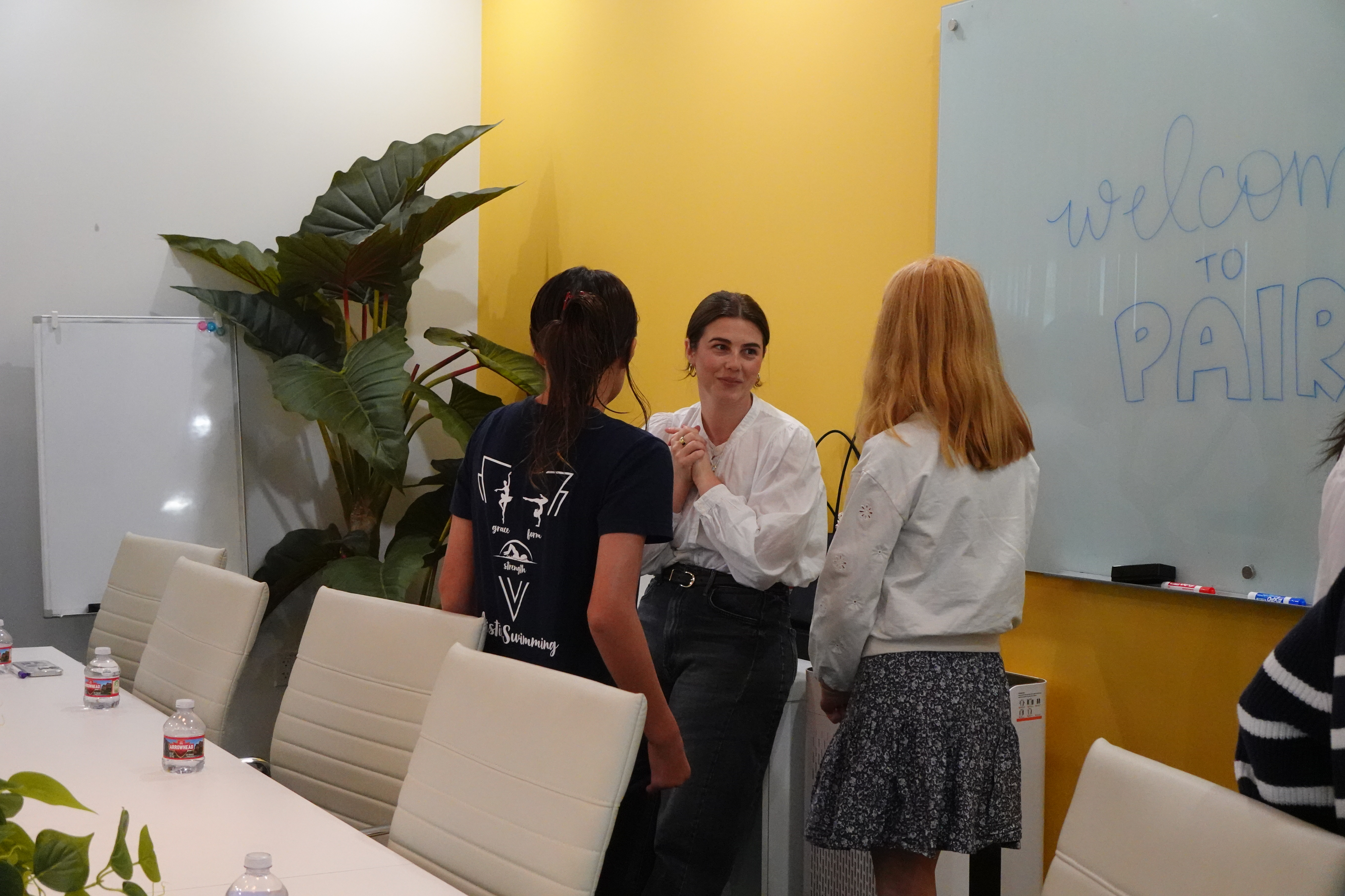 Small group rotating to a new mentor table